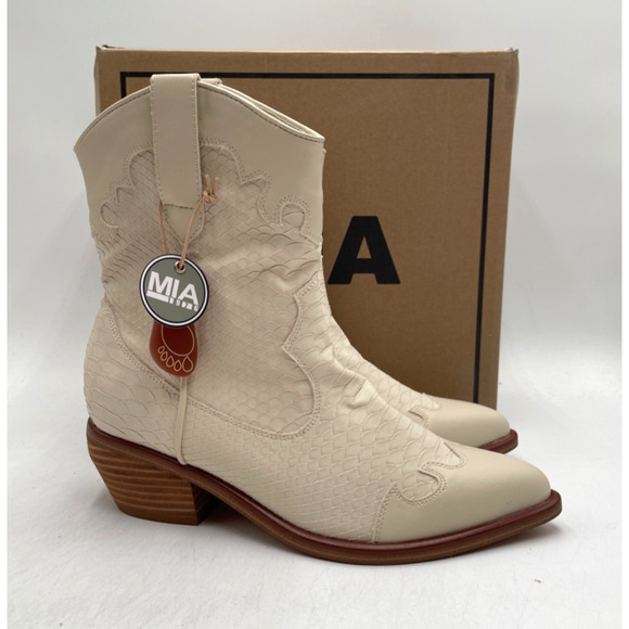 MIA KAINE IVR MH2827 Women's NEW Western Boot White US Size 8.5 M NIB - Picture 1 of 11